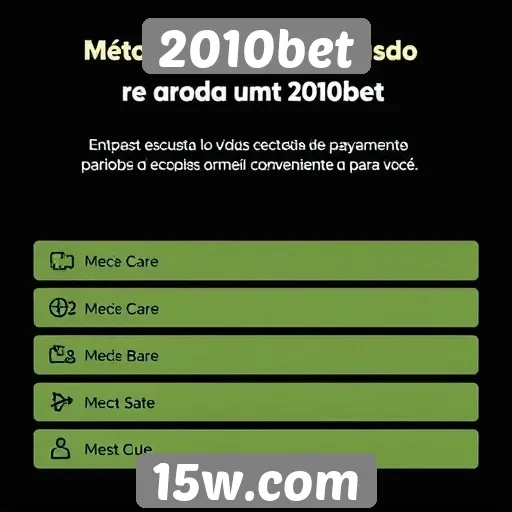 Métodos de pagamento aceitos na 2010bet